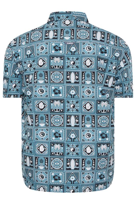 D555 Big & Tall Teal Blue Cuban Short Sleeve Shirt | BadRhino 4