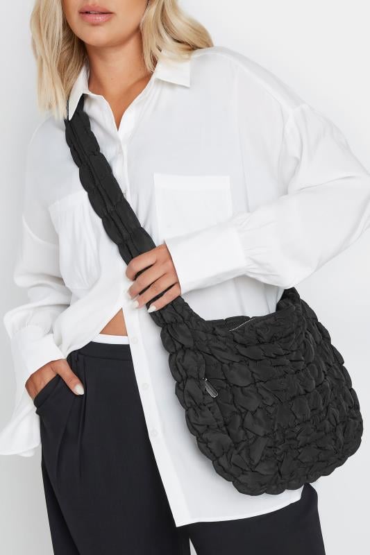 Black Padded Quilted Cross Body Bag | Yours Clothing  2