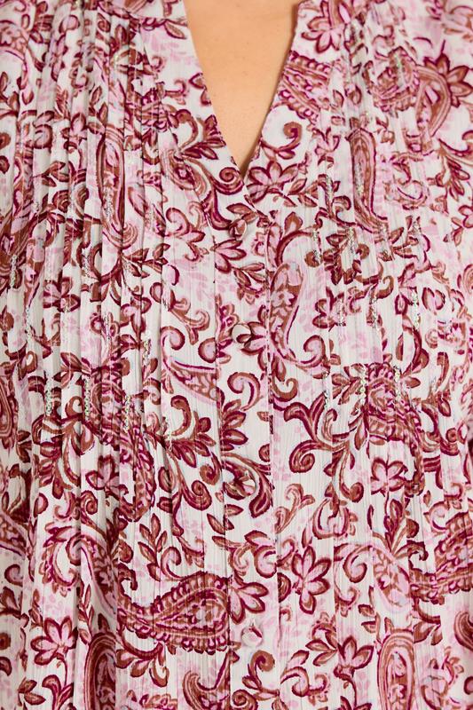 EVANS Plus Size Pink Floral Pintuck Blouse | Evans 4