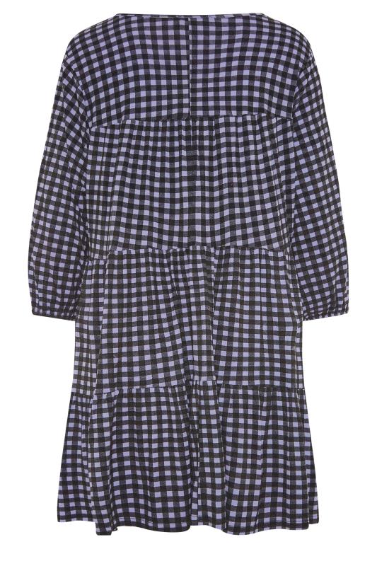 LIMITED COLLECTION Purple Gingham Print Smock Top_BK.jpg