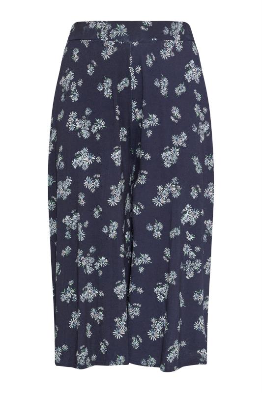 Plus Size Blue Floral Print Jersey Culottes | Yours Clothing 6