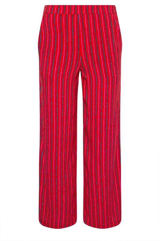 PixieGirl Petite Women's Pink & Red Stripe Wide Leg Trousers | PixieGirl 6