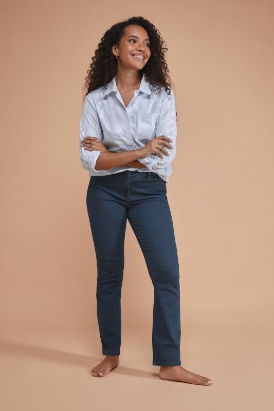 Women's  M&Co Indigo Blue Straight Leg Jeans