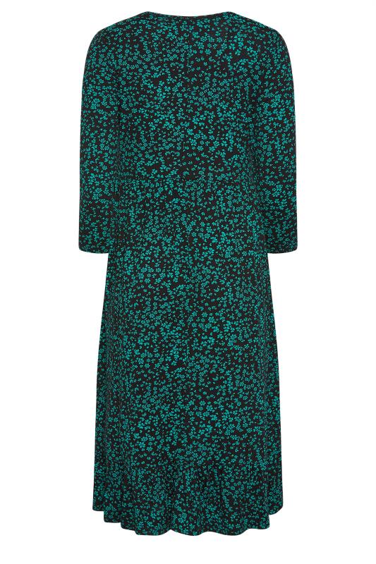 M&Co Petite Dark Green Ditsy Floral Print Midi Dress | M&Co 7