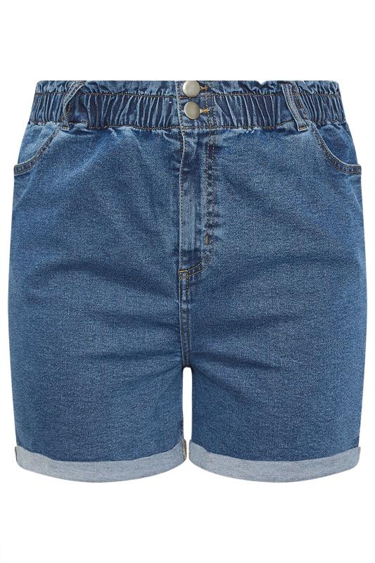 YOURS Plus Size Mid Wash Blue Stretch Denim Shorts | Yours Clothing 5