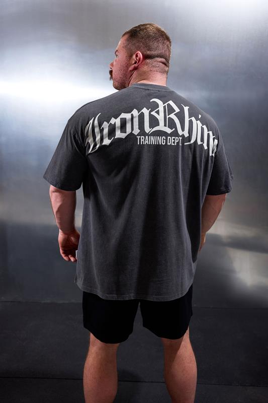  IronRhino Big & Tall grijs acid wash oud-Engels T-shirt