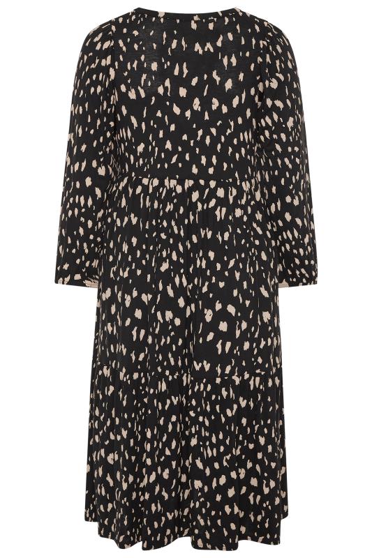 Curve Black Dalmatian Print Midaxi Dress 5