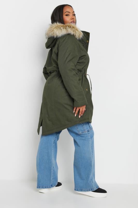 Khaki coat fur hood online