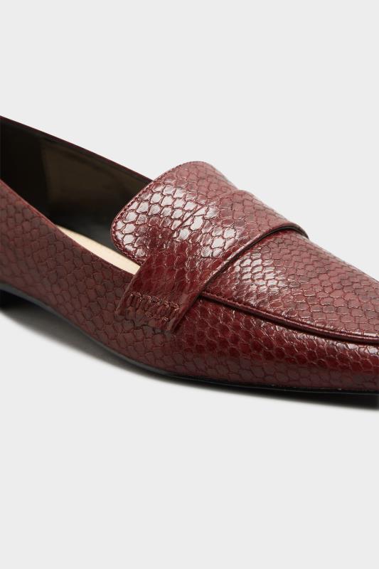 LTS Burgundy Red Metal Trim Loafers In Standard D Fit 6