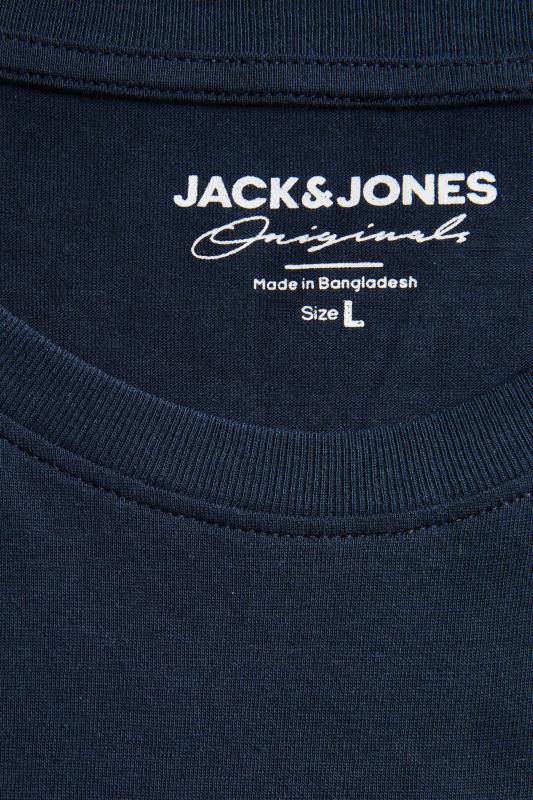 JACK & JONES Big & Tall Navy Blue Jorsunset Logo T-Shirt 3