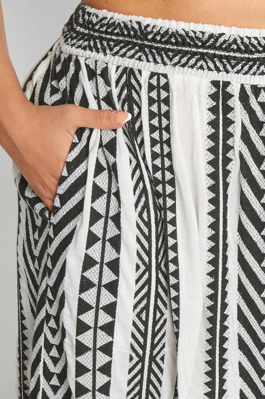 YOURS Plus Size White Aztec Print Maxi Skirt | Yours Clothing 4