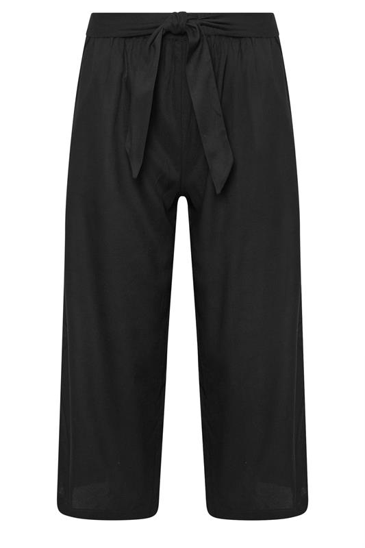 PixieGirl Petite Women's Black Cropped Belted Wide Leg Trousers | PixieGirl 6