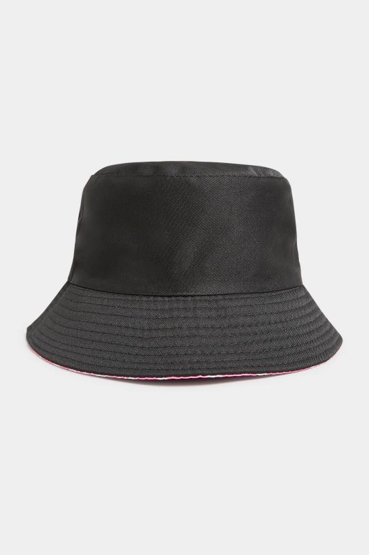 Plus Size Pink & Black Paisley Print Reversible Bucket Hat | Yours Clothing  5
