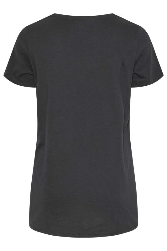Curve Black Broderie Anglaise Neckline T-Shirt 7