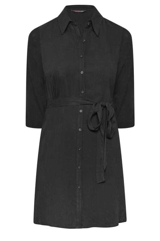YOURS Plus Size Black Tie Waist Tunic Shirt | Yours Clothing 6