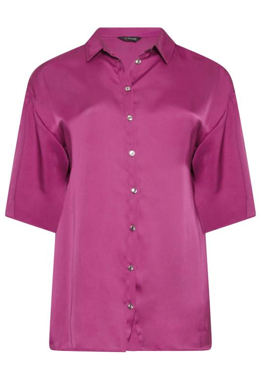 YOURS Curve Plus Size Pink Satin Shirt | Yours Clothing  8
