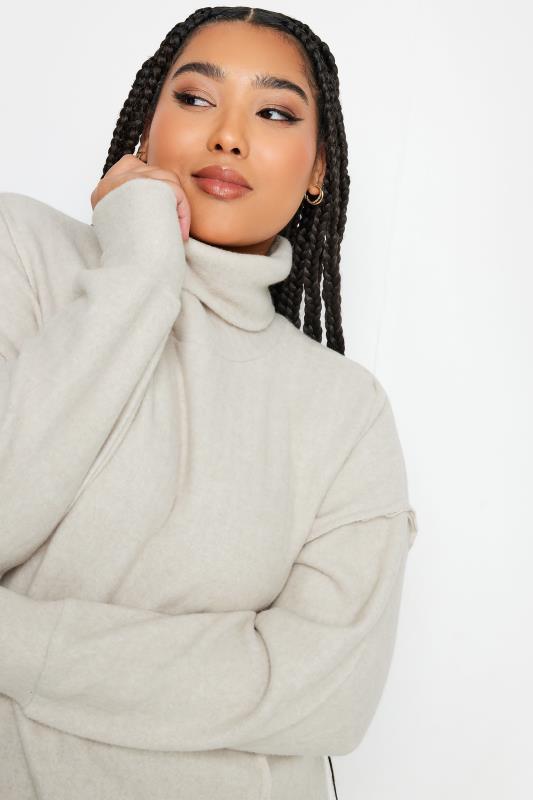 YOURS Plus Size White Soft Touch Turtleneck Sweatshirt | Yours Clothing 4