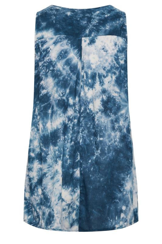 YOURS Curve Plus Size Blue Tie Dye Swing Top | Yours Clothing  6