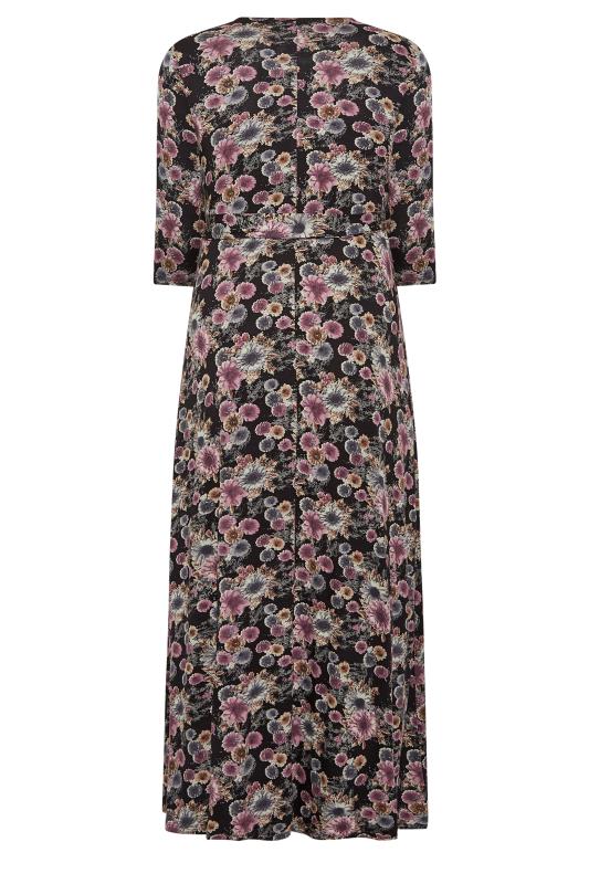 Plus Size Black Floral Wrap Maxi Dress | Yours Clothing 7