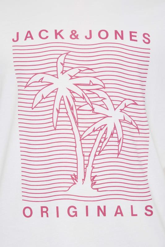 JACK & JONES Big & Tall White Originals Palm Tree Print T-Shirt | BadRhino 2