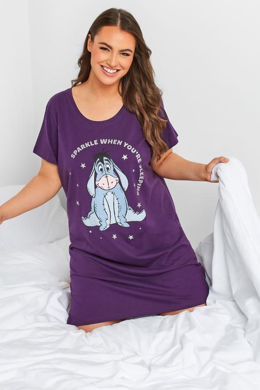 DISNEY Plus Size Purple Eeyore "Sparkle" Nightdress | Yours Clothing 2