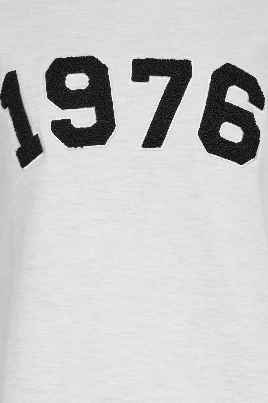 LTS Tall Light Grey '1976' Slogan Sweatshirt | Long Tall Sally 6