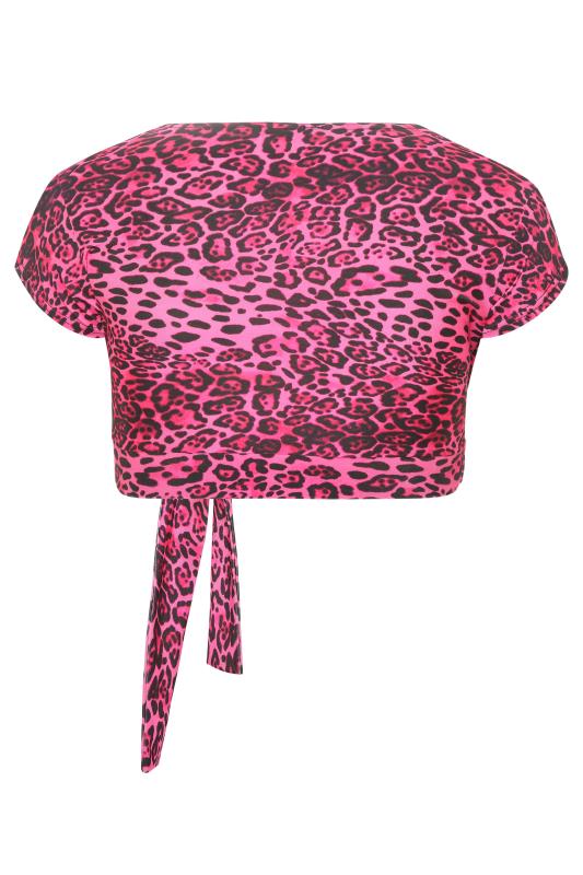 LIMITED COLLECTION Curve Pink Animal Print Wrap Bikini Top_bk.jpg