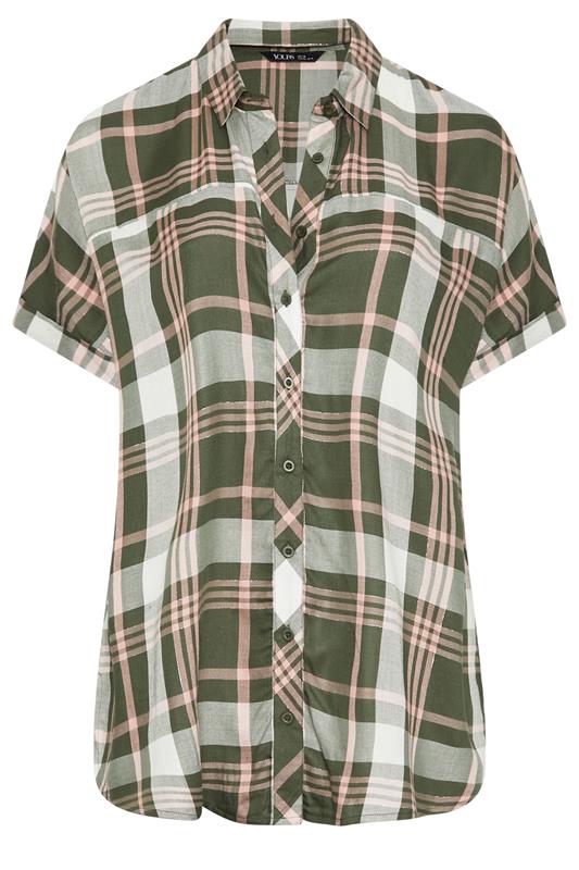 YOURS Plus Size Green Checked Shirt | Yours Clothing 6