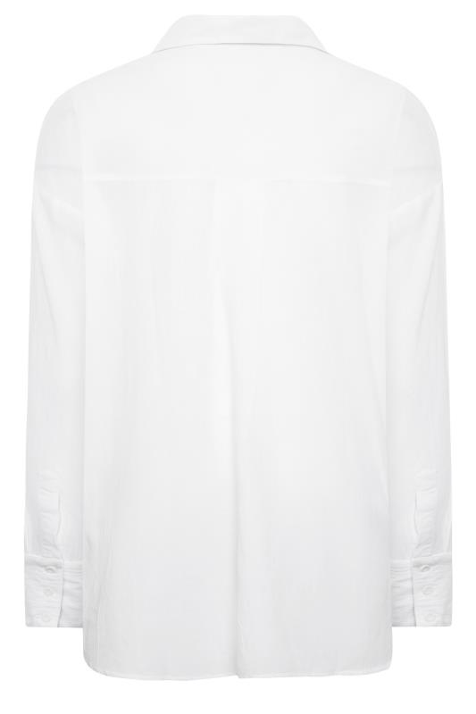 YOURS Plus Size White Linen Blend Shirt | Yours Clothing 7