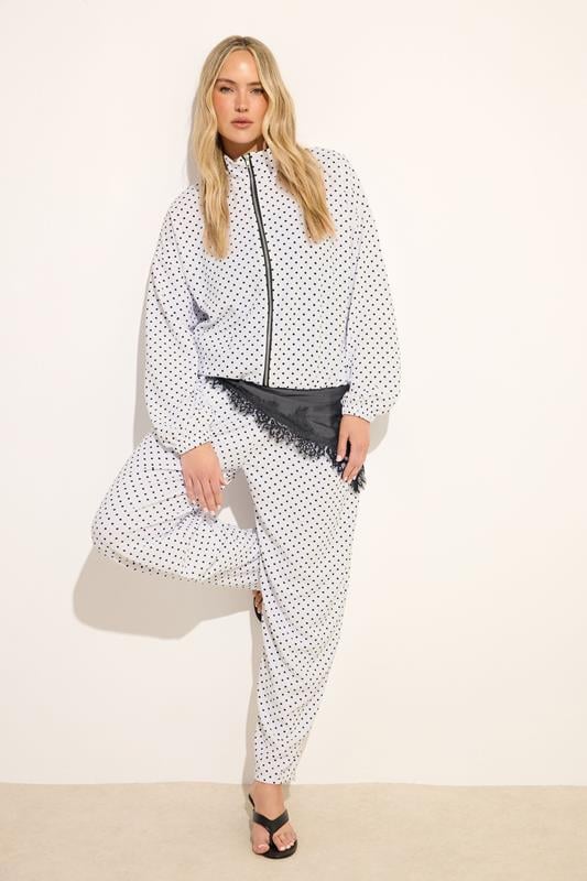  LTS Tall White Polka Dot Barrel Leg Trousers