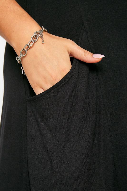 Curve Black Drape Pocket Dress 4