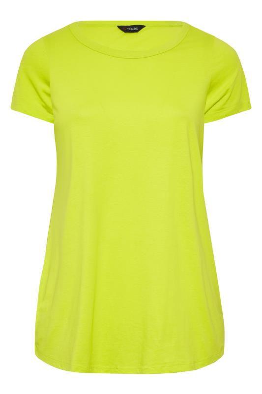 YOURS Curve Plus Size 3 PACK Lime Green & Orange Essential T-Shirts | Yours Clothing  9