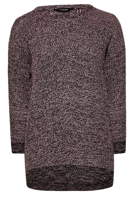 Plus Size Pink & Black Twist Essential Knitted Jumper | Yours Clothing 6