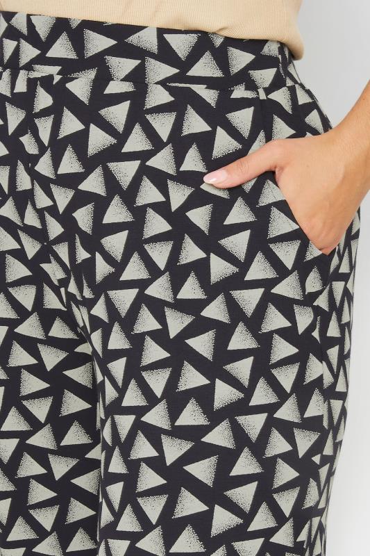YOURS Plus Size Black Geometric Print Harem Joggers | Yours Clothing 4