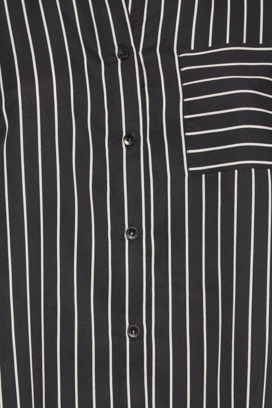 YOURS Plus Size Black & White Stripe Print Boyfriend Shirt | Yours Clothing 5