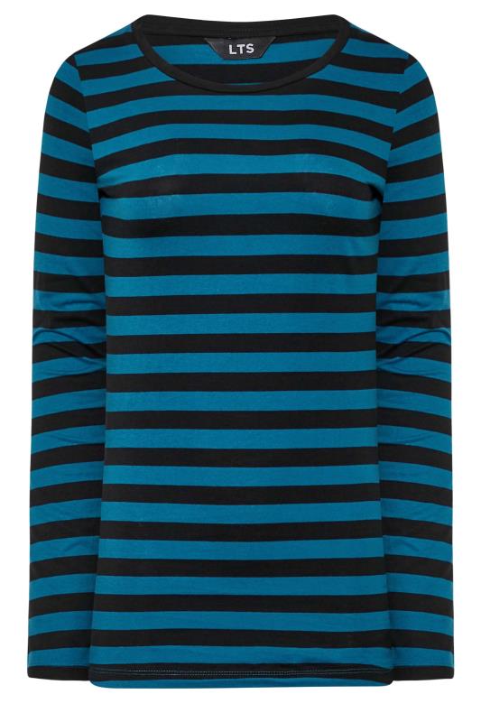 LTS Tall Black & Blue Stripe Long Sleeve T-Shirt 6