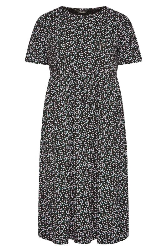 LIMITED COLLECTION Curve Black Ditsy Floral Midaxi Dress 6