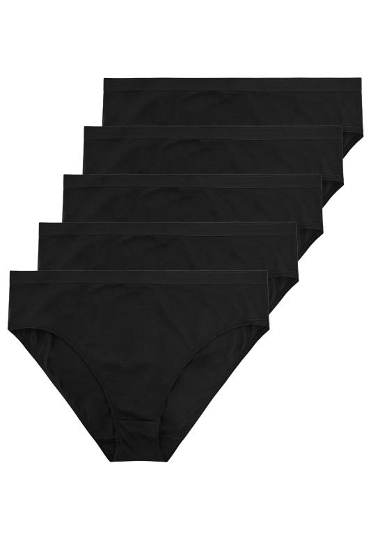 YOURS 5 PACK Plus Size Black High Leg Briefs  | Yours Clothing 3