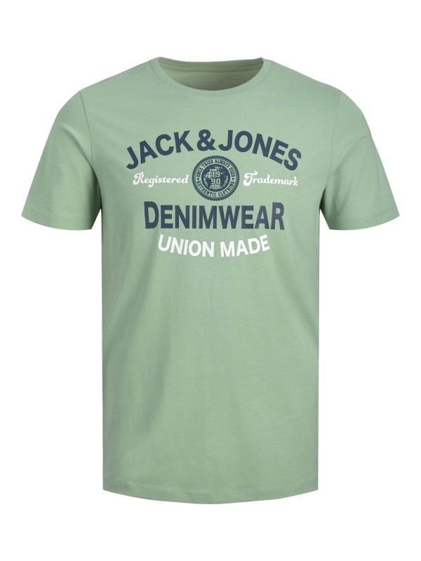 JACK & JONES Big & Tall Green Denimwear Logo T-Shirt | BadRhino 1