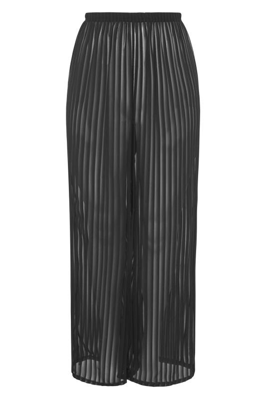 LIMITED COLLECTION Curve Black Shadow Stripe Beach Trousers 4