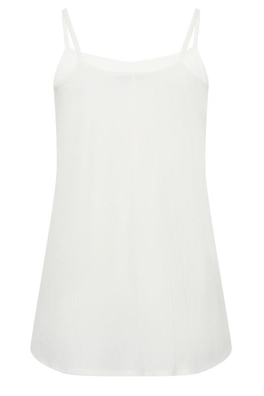YOURS Curve Plus Size White Ribbed Swing Cami Vest Top | Yours Clothing  7