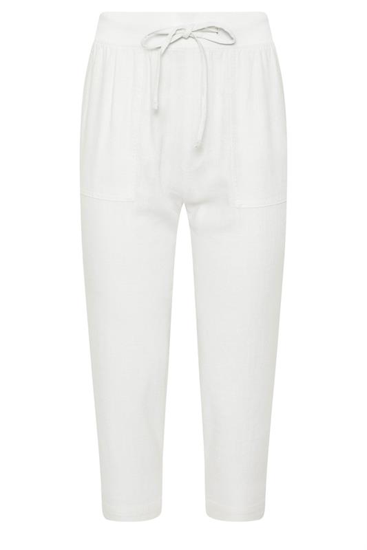 M&Co Petite White Linen Cropped Trousers | M&Co 5