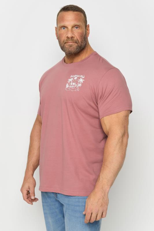  Tallas Grandes BadRhino Big & Tall Pink 'Surfing Club' T-Shirt