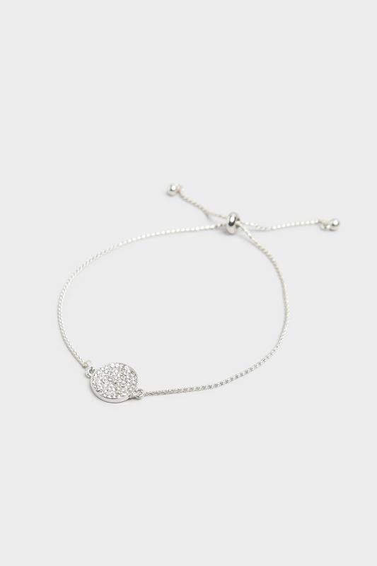 Plus Size Silver Diamante Circle Bracelet | Yours Clothing 2