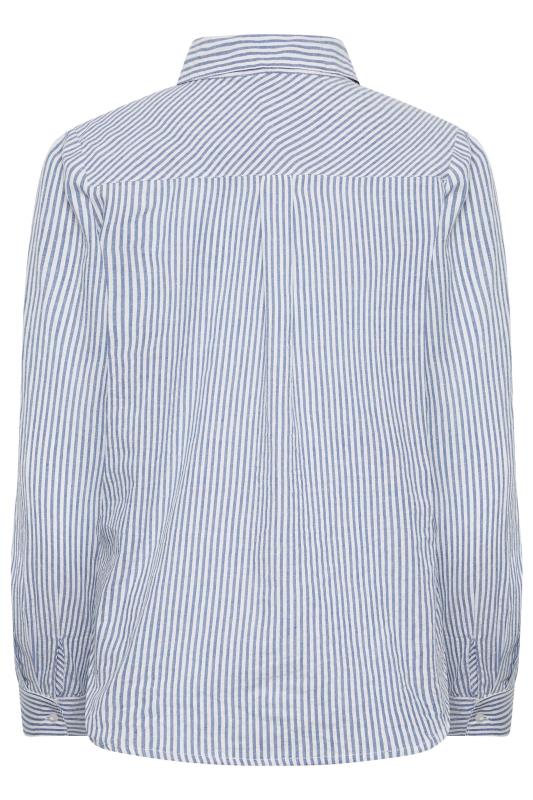 YOURS PETITE Plus Size Blue Stripe Shirt | Yours Clothing 7
