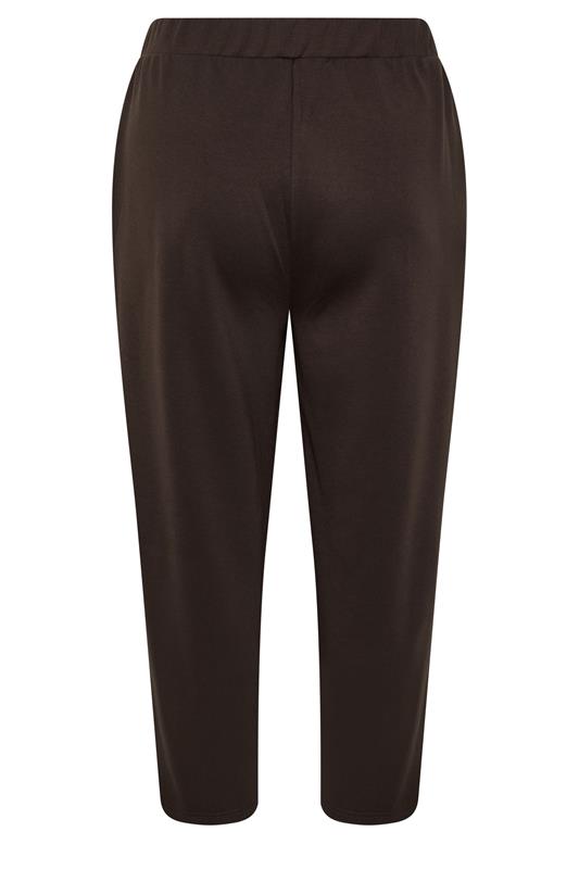 EVANS Plus Size Chocolate Brown Luxe Wide Leg Joggers | Evans 2
