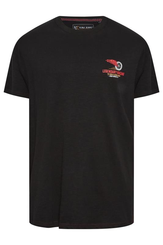 KAM Big & Tall Black 'Legendary Racing' Print T-Shirt | BadRhino 4