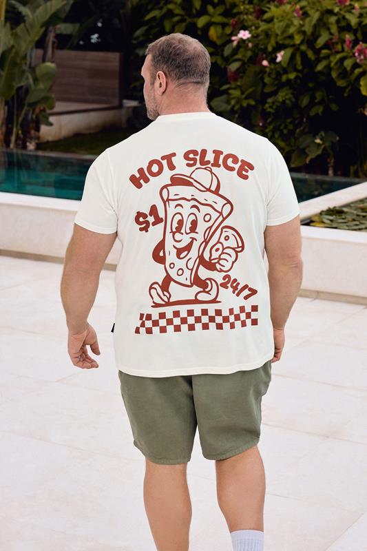 BadRhino Big & Tall Camiseta gráfica en blanco roto con gráfico Grill & Chill