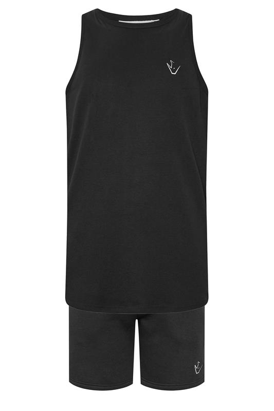 IronRhino Big & Tall zwarte ‘Rest Day’ set met hemd en short