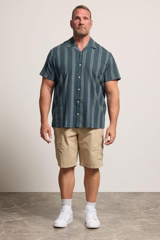 JACK & JONES Big & Tall Navy Blue Stripe Print Shirt | BadRhino 1